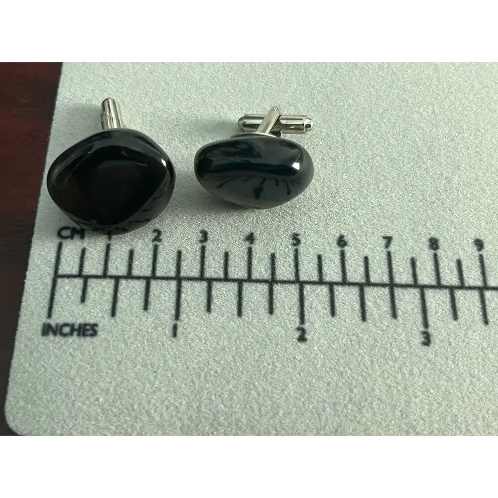 Black Tourmaline Stone Cufflinks